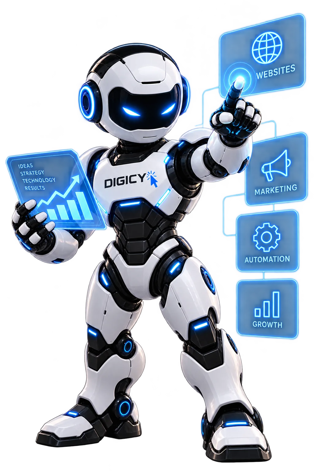 DIGICY robot presenting connected system modules