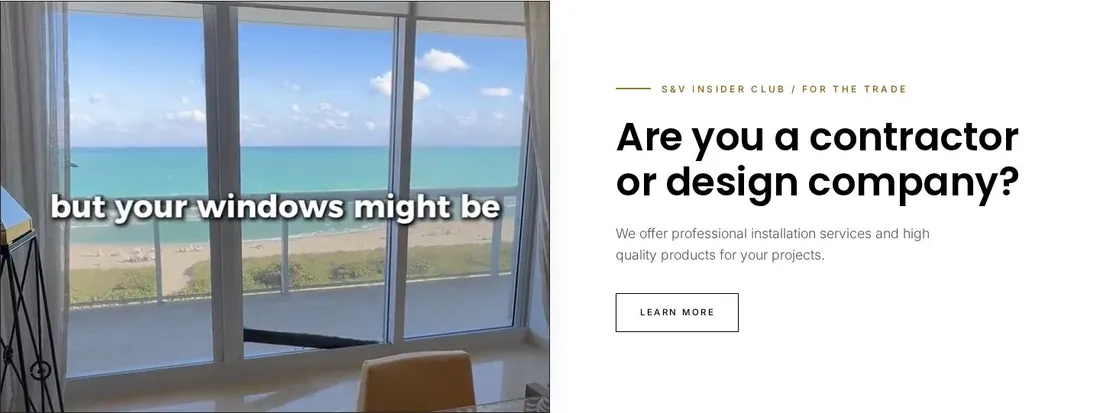 Contractors section, with video