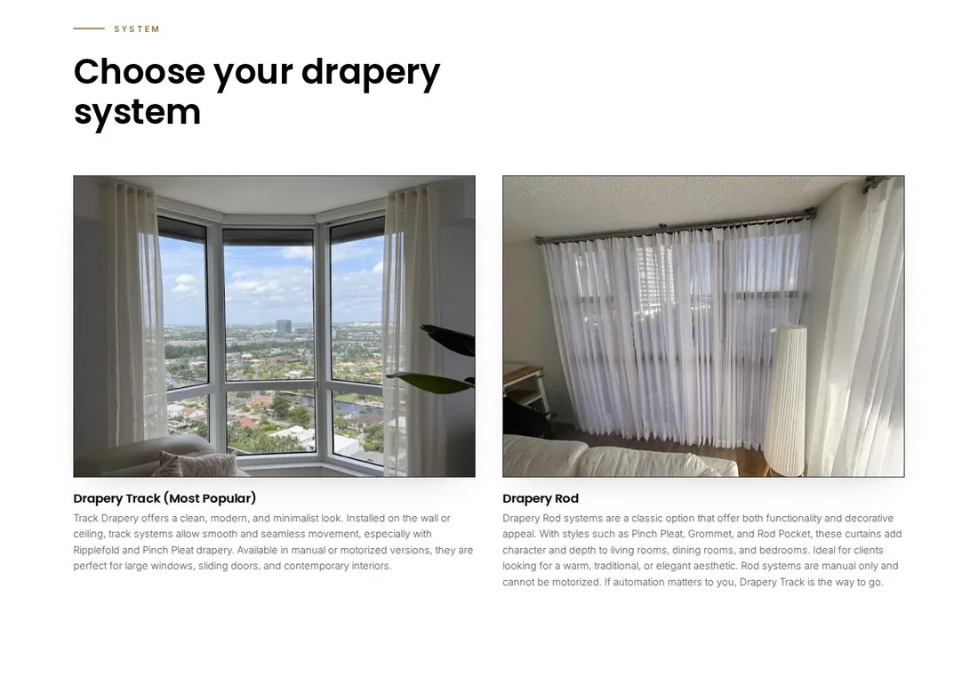 Drapery systems: Track or Rod