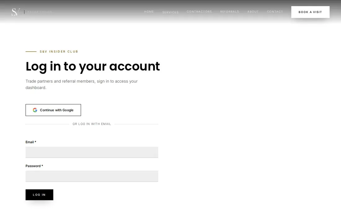 Insider Club sign-in
